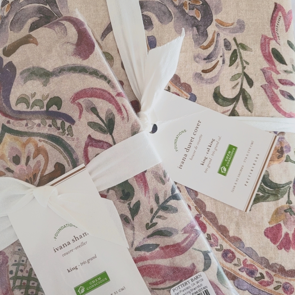 Pottery Barn Ivana Duvet Pillow Shams Set Cal King